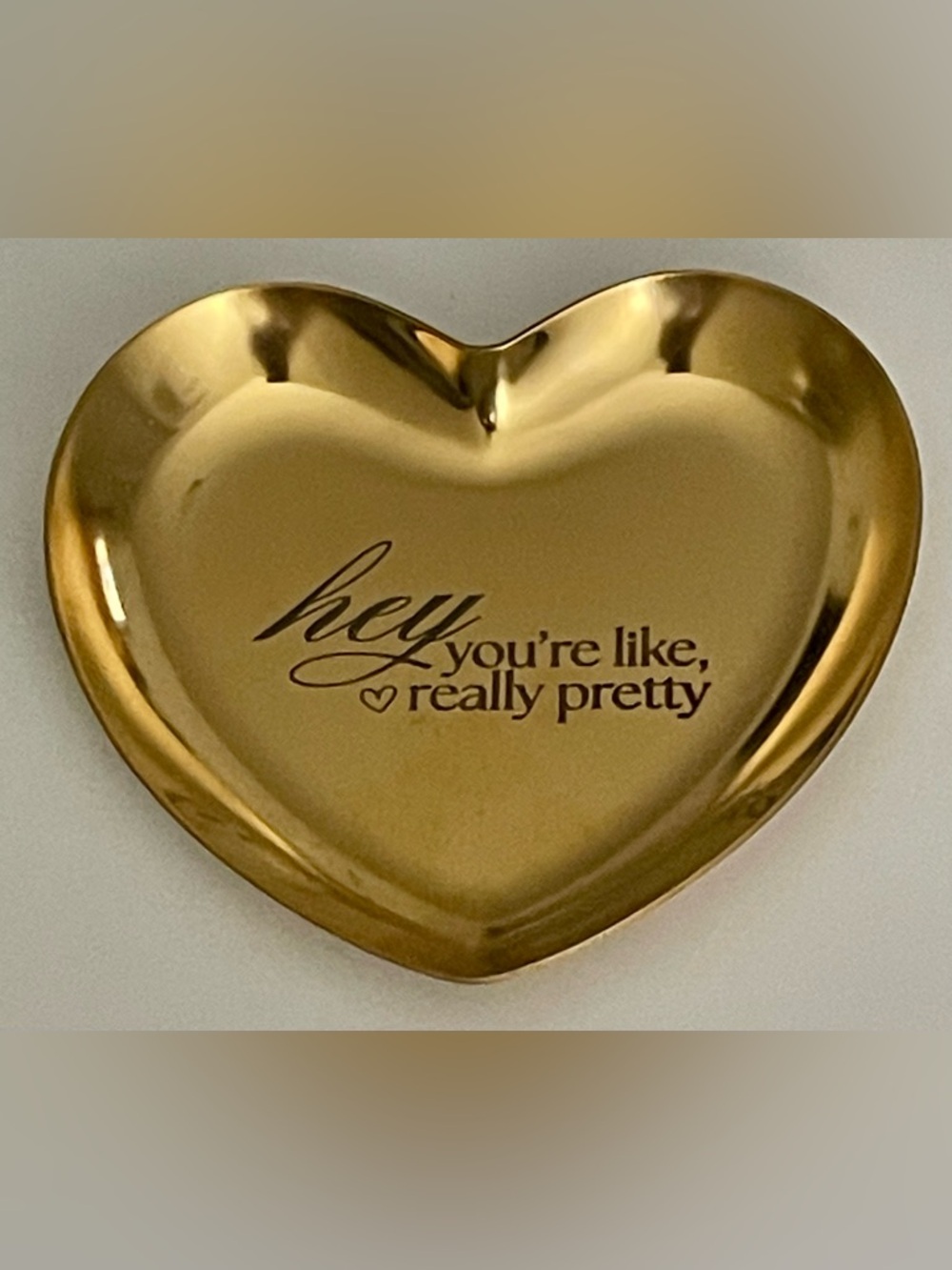 Gold Heart Trinket Dish - "hey you're like, really pretty"